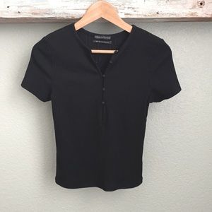 Urban Outfitters Black Button Top